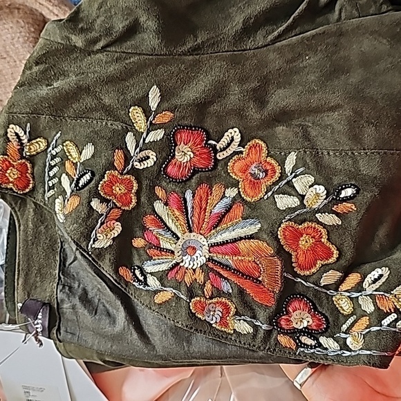 ANTIK BATIK GREEN GOAT LEATHER BLOUSE - Picture 11 of 11